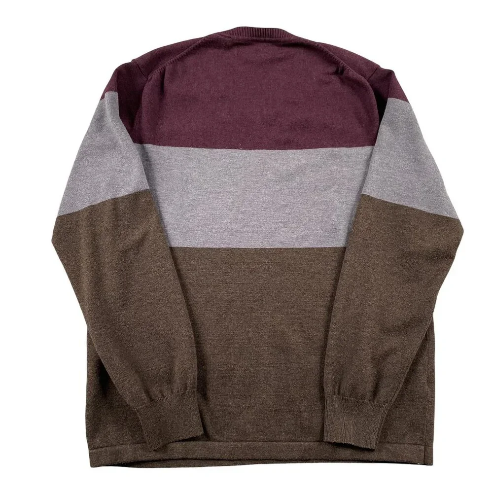 Perry Ellis Sweater Mens Medium VNeck Colorblock Pullover